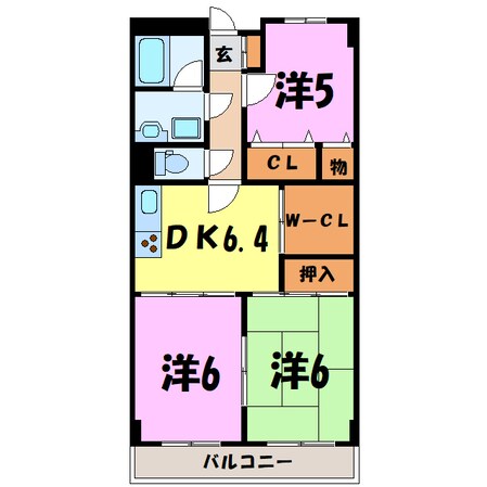 パレス国領（前橋市国領町）の物件間取画像